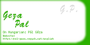 geza pal business card
